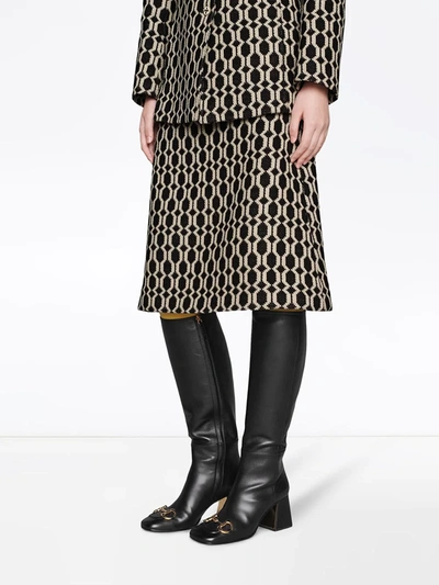 Shop Gucci Horsebit-embellished Knee-high Boots In Black