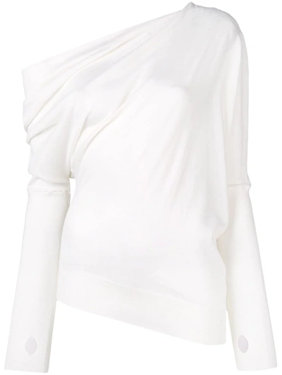 Tom Ford Off The Shoulder Cashmere & Silk Sweater In White
