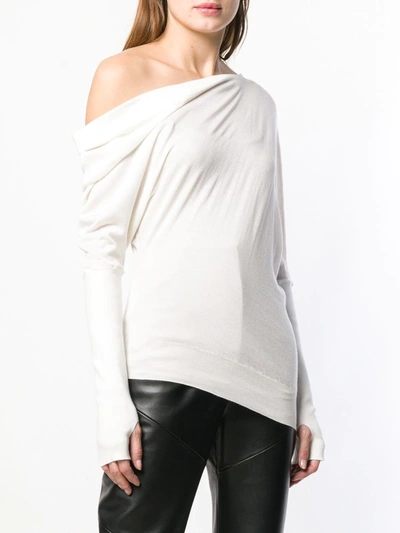 Tom Ford Off The Shoulder Cashmere & Silk Sweater In White