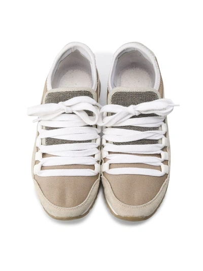 Brunello Cucinelli Lace Up Sneakers In Neutrals