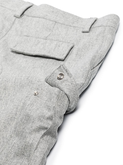 Brunello Cucinelli Tapered Wool Cargo Trousers In Grau