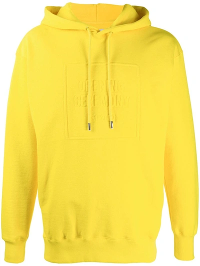 Shop Opening Ceremony Raised Logo Hoodie In Yellow