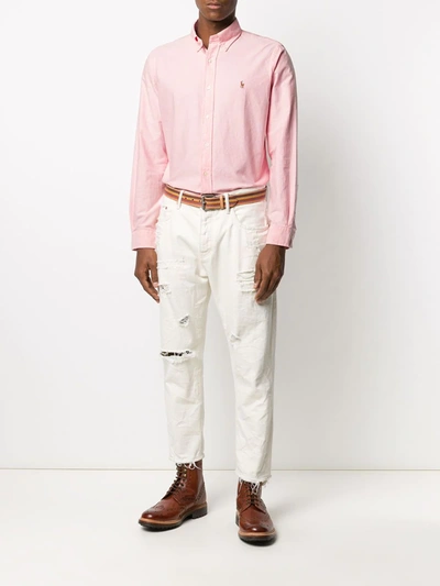 Polo Ralph Lauren Embroidered-design Long-sleeve Shirt In Pink