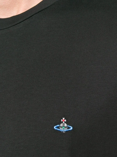 Shop Vivienne Westwood Embroidered Logo T-shirt In Black