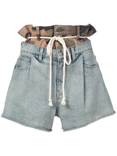 Shop Haculla Double Hac Denim Shorts In Blue