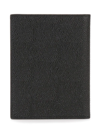 Thom Browne Passport Holder In Pebble Grain In Black