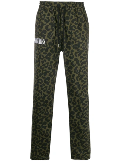 Pleasures Leopard Print Drawstring Trousers In Green