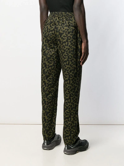 Pleasures Leopard Print Drawstring Trousers In Green