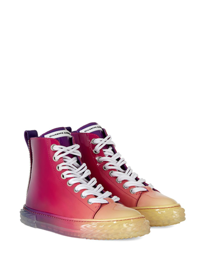 Giuseppe Zanotti Gradient Effect High-top Sneakers In Red
