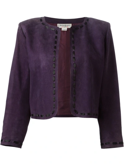 Pre-owned Saint Laurent Cropped Jacket In Purple