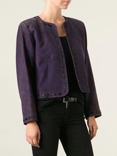 Pre-owned Saint Laurent Cropped Jacket In Purple