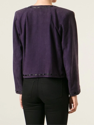 Pre-owned Saint Laurent Cropped Jacket In Purple