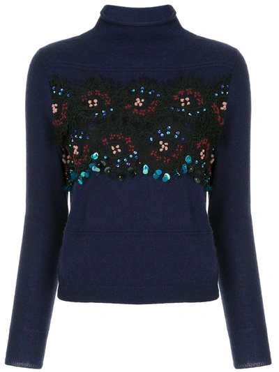 Shop Onefifteen Sequin Embellished Sweater In Blue