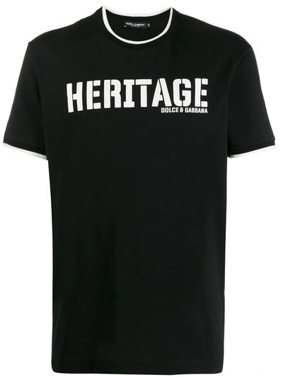 Shop Dolce & Gabbana Heritage Print T-shirt In Black