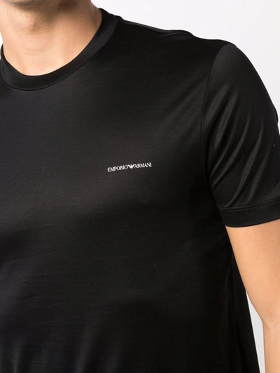 Shop Emporio Armani Logo-print Crew Neck T-shirt In Schwarz