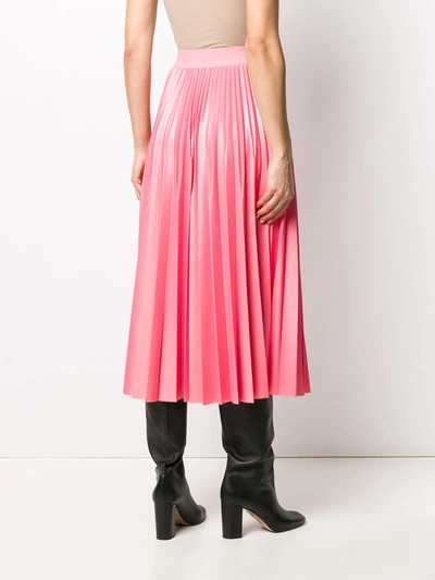 Shop Givenchy Logo Waistband Pleated Skirt In Pink