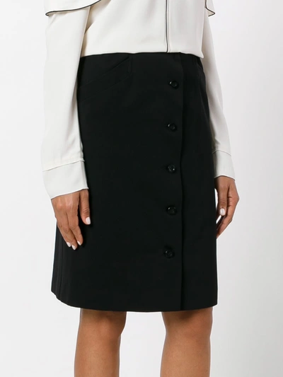 Pre-owned Saint Laurent Button Front Skirt In Black