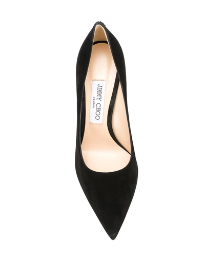 Jimmy Choo Romy 85 Spitze Pumps Aus Schwarzem Leder Mit Eidechsen-print In Black