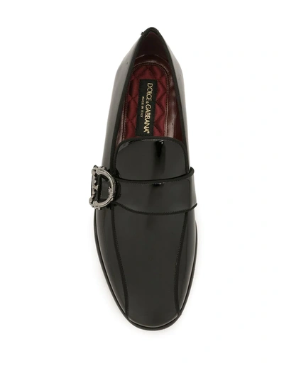 Shop Dolce & Gabbana Baroque Dg Logo Loafers In Black