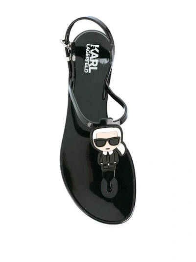 Shop Karl Lagerfeld Rubber Jelly Lagerfeld Sandal In Black