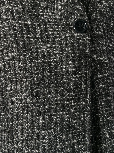 Pre-owned Fendi 1980s Tweed Wrap Coat In Black