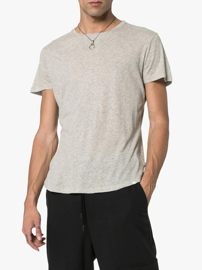 Shop Orlebar Brown Short Sleeved Cotton T-shirt In Grey
