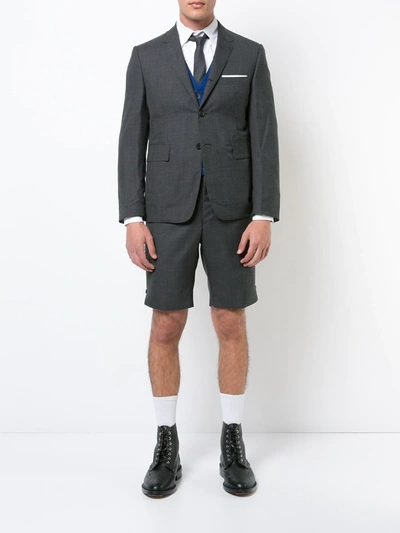 Shop Thom Browne Classic Backstrap Shorts In Grey