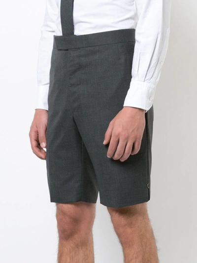 Shop Thom Browne Classic Backstrap Shorts In Grey