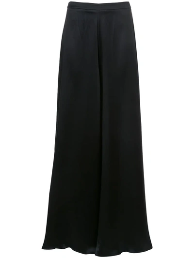 Shop Voz Charmeuse Palazzo Trousers In Black