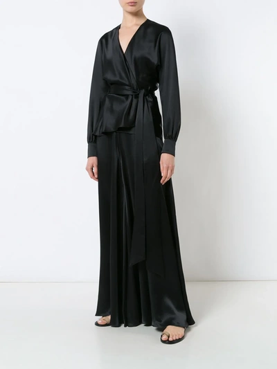 Voz Charmeuse Palazzo Trousers In Black