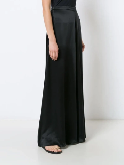 Voz Charmeuse Palazzo Trousers In Black