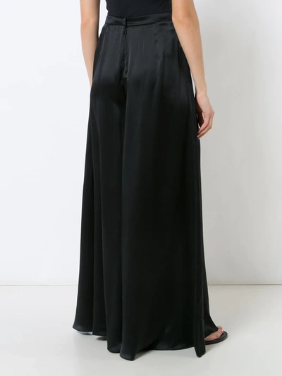 Shop Voz Charmeuse Palazzo Trousers In Black