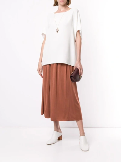 Shop The Row Tina Gathered Waist Skirt In Brown