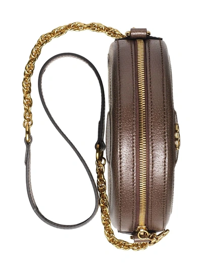 Gucci Ophidia Mini Gg Round Shoulder Bag In Neutrals