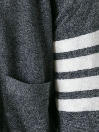 Thom Browne Cashmere Cardigan With Grosgrain Ribbon Trim In Grey