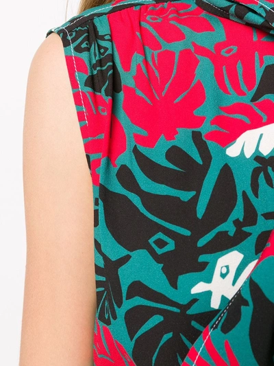 Shop Marni Eyed Leaves Print Top In Green
