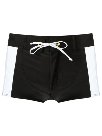 Shop Amir Slama Panelled Drawstring Trunks In Black