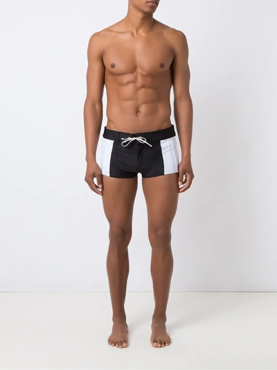 Shop Amir Slama Panelled Drawstring Trunks In Black