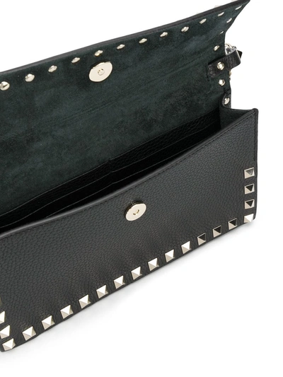 Shop Valentino Rockstud Chain Wallet In Black