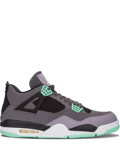 Shop Jordan Air  4 Retro "green Glow" Sneakers In Grey
