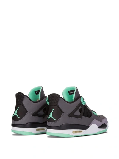 Shop Jordan Air  4 Retro "green Glow" Sneakers In Grey