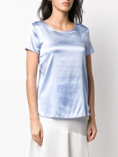 Shop Blanca Vita Tania Silk T-shirt In Blue