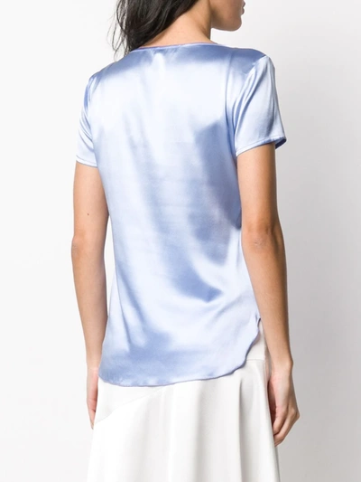 Shop Blanca Vita Tania Silk T-shirt In Blue