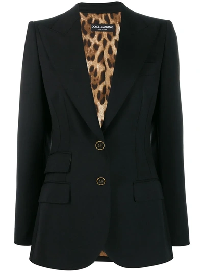 Shop Dolce & Gabbana Peaked Lapel Blazer Jacket In Black