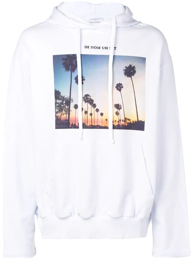 Shop Ih Nom Uh Nit Sunset Print Hoodie In White