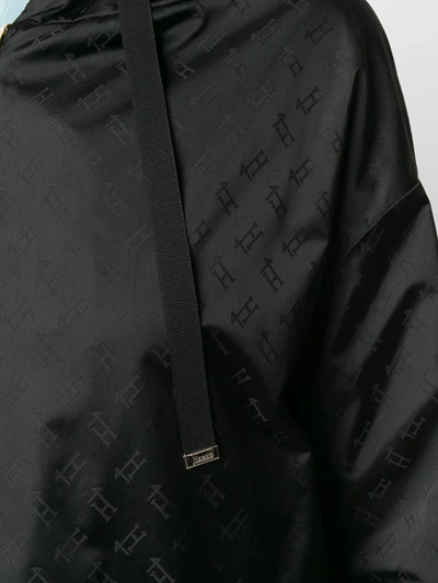 Herno Jacquard Hooded Coat In Black