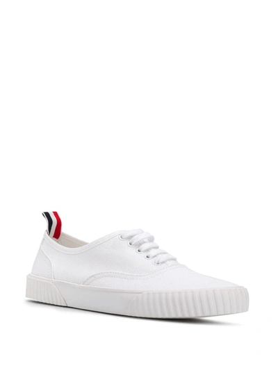 Thom Browne Online Exclusive White Heritage Vulcanized Sneakers In White