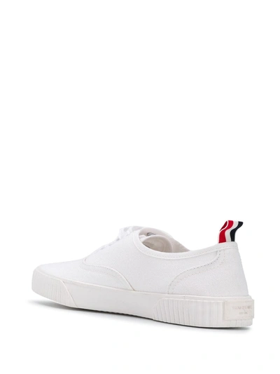 Shop Thom Browne Heritage Canvas Sneakers In White