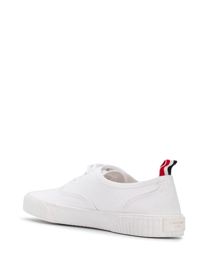 Thom Browne Online Exclusive White Heritage Vulcanized Sneakers In White