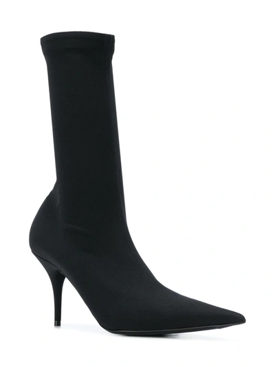 Shop Balenciaga Knife Crepe Jersey Boots In Black